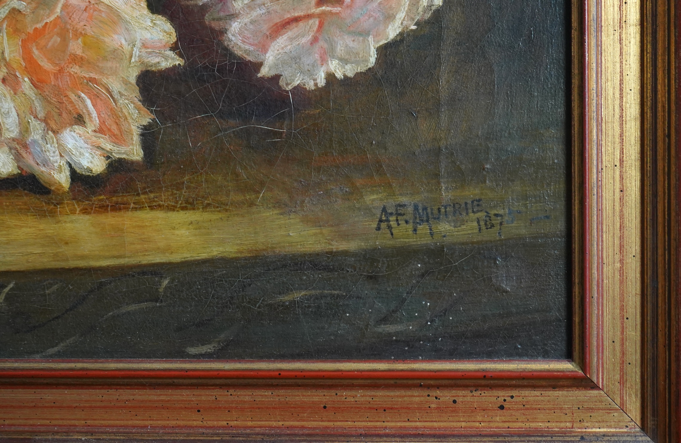 Manner of Annie Feray Mutrie (1826-1893), Still Life of Roses, signed A.F. Mutrie, dated 1875 lower right, oil on canvas, 39.5 x 50cm